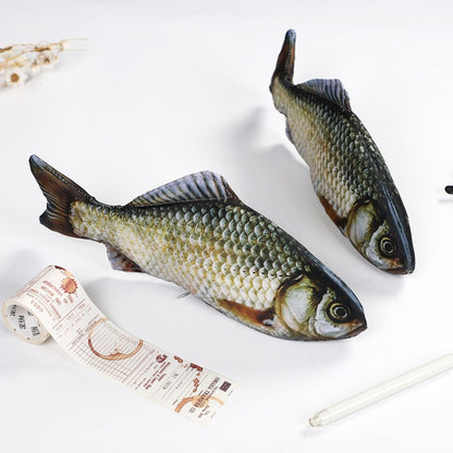 1pc Creative and Quirky Gift Simulated Fish Pen Bag Simulated Crucian Carp Stationery Bag