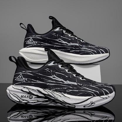 Unisex Running Shoes Breathe Mesh Fashion Lace Up Mens Womens Sneakers Cushioning Thick Sole Outdoor Tennis Shoes for Men Women