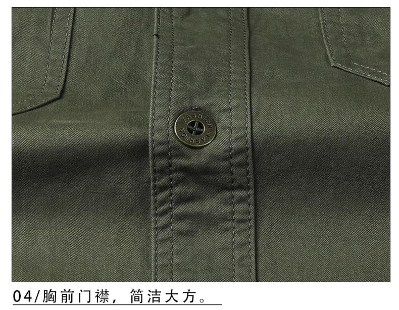 Mens Katoen Militaire Shirts Mannen Lange Mouwen Casual Dress Shirt Mannelijke Cargo Werk Shirts Heren Werken Shirts