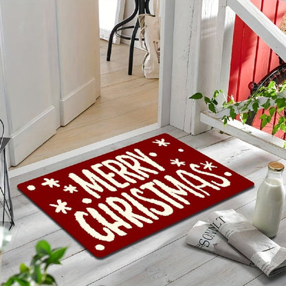 VIKAMA Merry Christmas Welcome Home Rug Suitable for Bedrooms, Hallways and Entrances Soft and Comfortable Doormat Home Decor