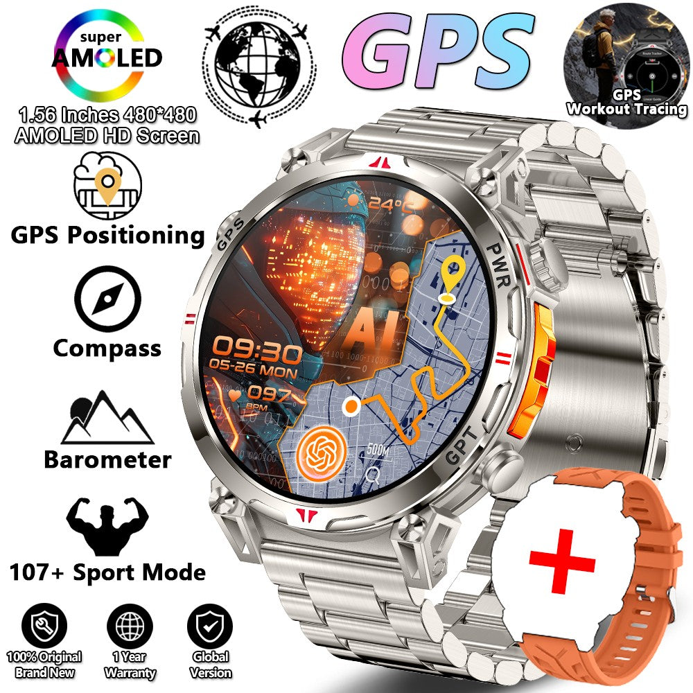New T-Rex 3 Smart Watch Men GPS Positioning Military 5ATM Waterproof Watch 650mAh Battery Compass Altimeter GPT Assistant Watch