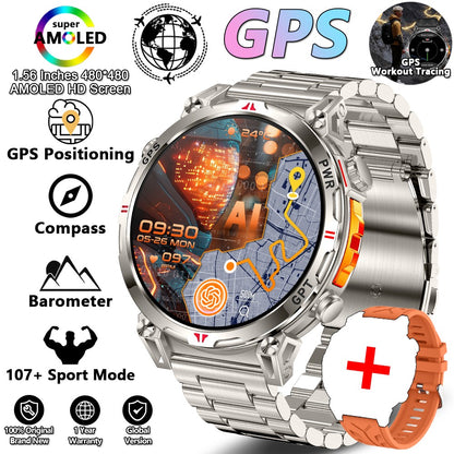 New T-Rex 3 Smart Watch Men GPS Positioning Military 5ATM Waterproof Watch 650mAh Battery Compass Altimeter GPT Assistant Watch