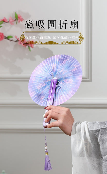 Chinese Japanese Style Silk Fan Folding Fan Wedding Fan Art Gifts Dance Hand Fan Vintage Bamboo Folding Hand Held Flower Fan