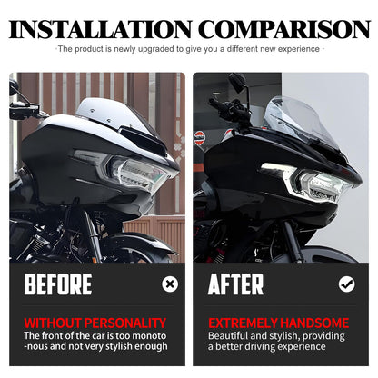 Para-brisa de motocicleta 10" Carenagem Defletor de vento Para-brisa ABS para Harley Touring CVO Road Glide 2023 2024 2025 FLTRX FLTRXSE