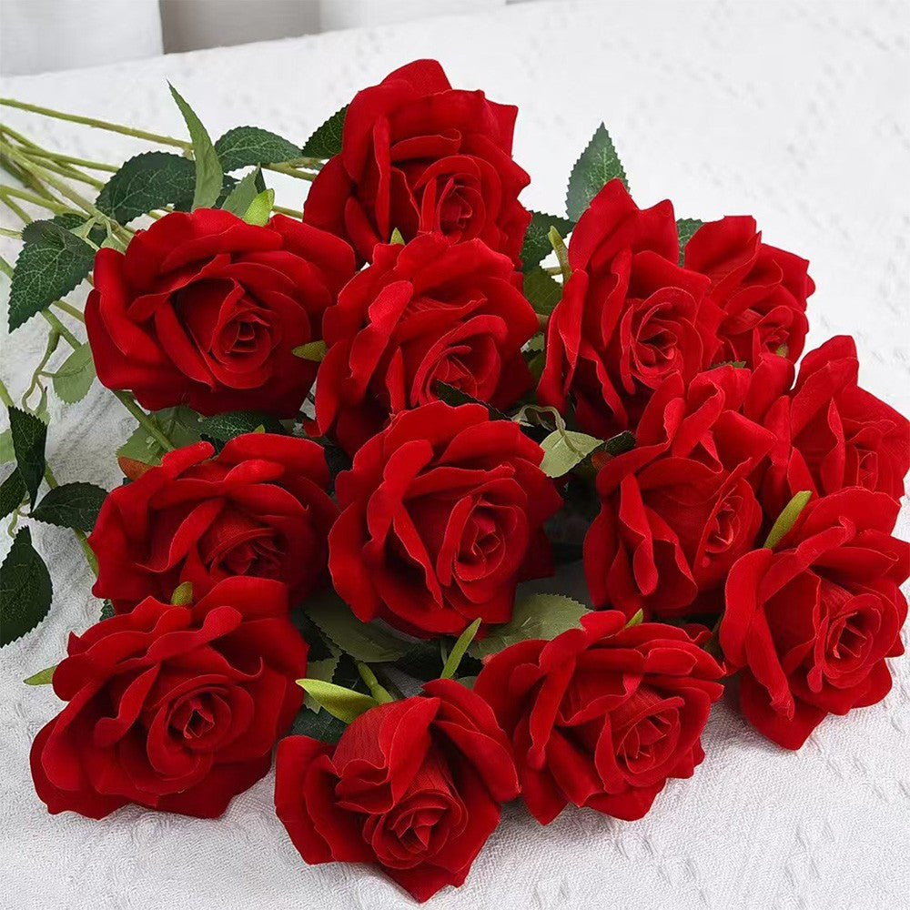 1/3/5/10/20pcs Roses Artificial Flowers Rose Flower Branch Artificial Red Roses Realistic Fake Rose for Wedding Home Decor