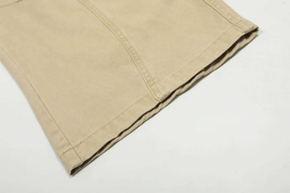 Calça Cargo Masculina de Verão, Nova, Cor Sólida, Lavada, com Corte em Curva, Calça Simples de Perna Larga, Solta, Masculina, Cleanfit, Parte de Baixo N6TY