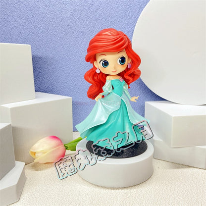 Bandai Disney A Pequena Sereia Anime Qposket Personagens Ariel Linha Glitter Boneco de Ação Modelo Colecionável Brinquedos Presente de Aniversário