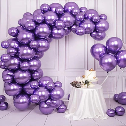 10/30pcs Metallic Biue Balloons Bridal Wedding Chrome Purple Gold Silver Globos Graduation Birthday Party Baby Shower Decoration