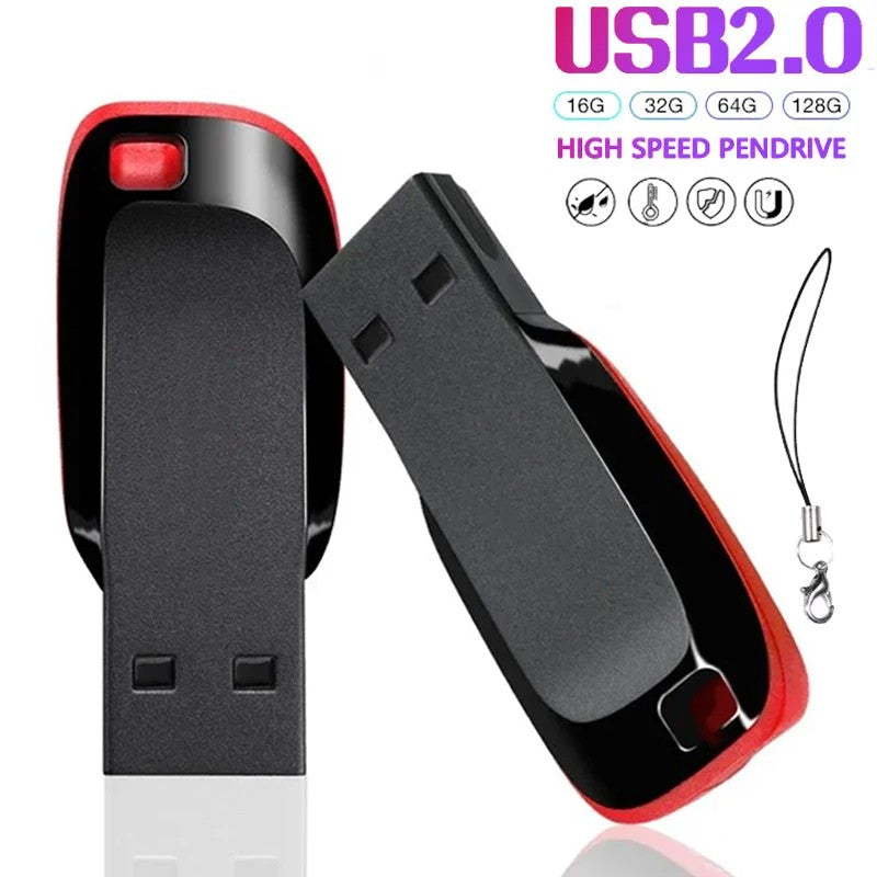 Pendrive USB 2.0 de Alta Velocidade 64GB 32GB 16GB 8GB Memória USB Flash Drives Impermeáveis U Disk 128GB 512GB