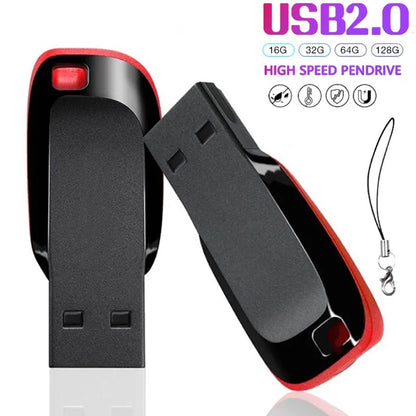 Pendrive USB 2.0 de Alta Velocidade 64GB 32GB 16GB 8GB Memória USB Flash Drives Impermeáveis U Disk 128GB 512GB