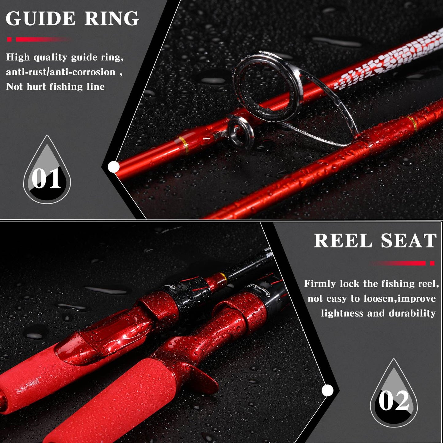 Sougayilang Spinning Fishing Rod 1.8m 2.1m Carbon Rod Baitcasting Fishing Rod 2Section Eva Handle Lure Rod Bass Freshwater Fish