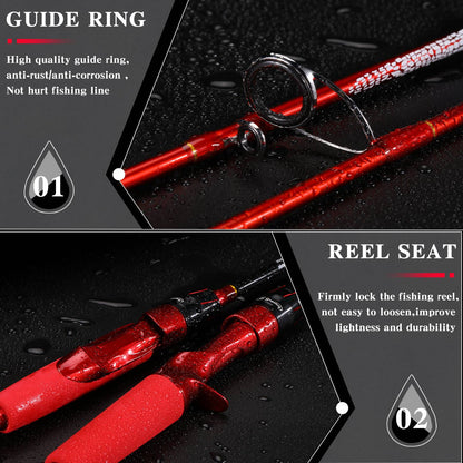 Sougayilang Spinning Fishing Rod 1.8m 2.1m Carbon Rod Baitcasting Fishing Rod 2Section Eva Handle Lure Rod Bass Freshwater Fish