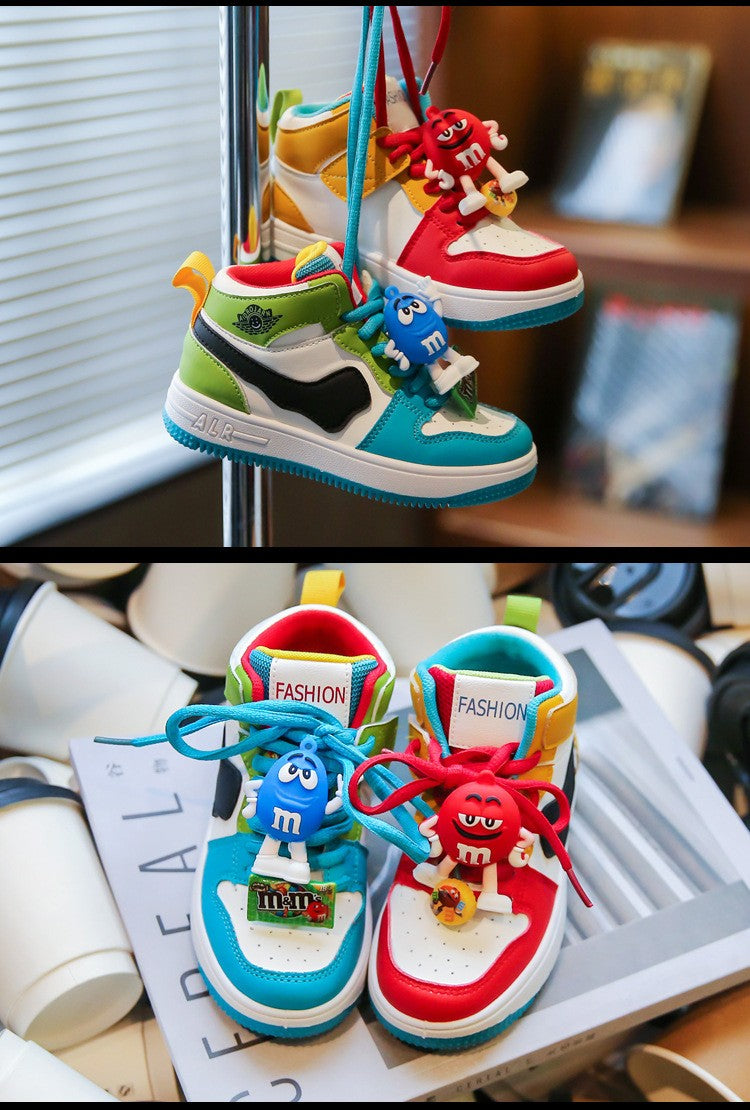 New Children Casual Shoes Four Seasons Kids Single Sneaker Mandarin Ducks Basketball Sports Shoes Boys Girls Sneaker Board Shoes