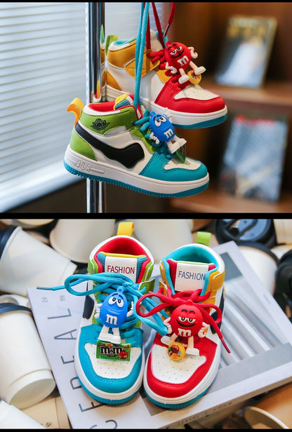 New Children Casual Shoes Four Seasons Kids Single Sneaker Mandarin Ducks Basketball Sports Shoes Boys Girls Sneaker Board Shoes