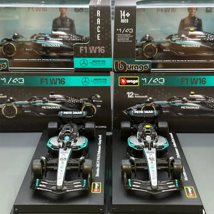 Novo Estoque Bburago 2025 F1 1:43 Sf-25 Leclerc Hamilton Rb21 Verstappen Mcl39 W16 Versão Capacete Modelo Miniatura de Liga Brinquedos Personalizados