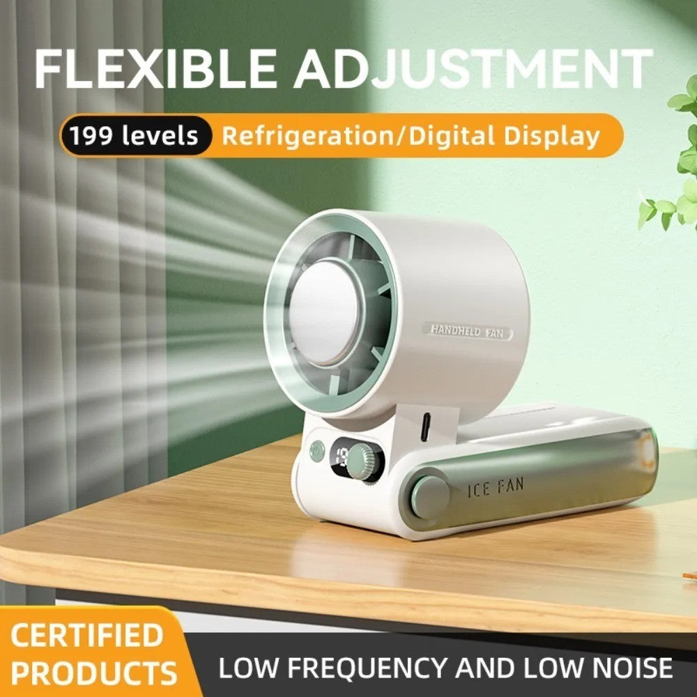 Handheld Turbo Fan, 199 Speed Settings, USB Cooling, Long Battery Life, Quiet And Portable For Outdoor