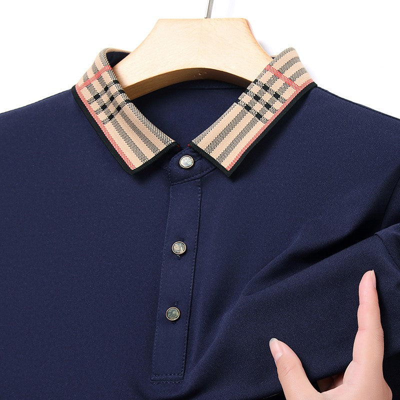 Original Quality Men's Polo Shirt High-End Striped Print Short Sleeve Classic Lapel T-Shirt Business Casual fashion Menswear Top