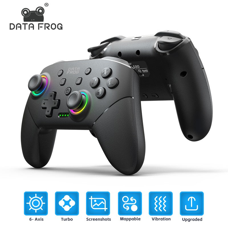 DATA FROG Wireless Game Controller For Switch / Lite / OLED Model PC Gaming Joystick Dual Vibration Turbo
