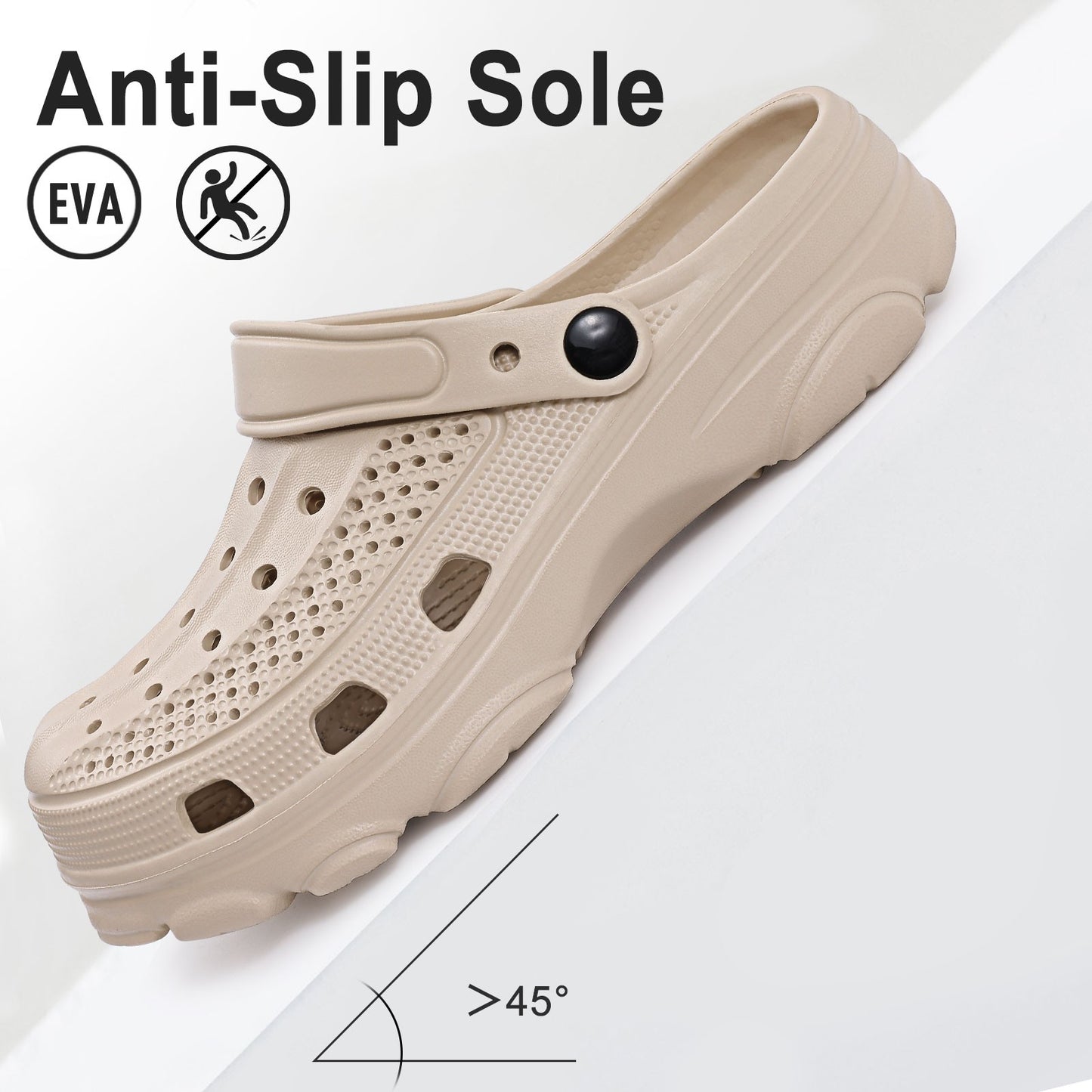 Smile Pop Summer Men Sandals Fashion Men Clogs Slippers Outdoor Non-slip Home Holes Sandals Soft Breathable Couple Sandals