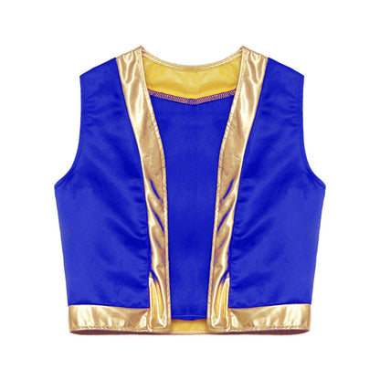 Boys Girls Halloween Toad Game Character Vest Open Front Loose Waistcoat Carnival Theme Party Super Brother Role Play Costume