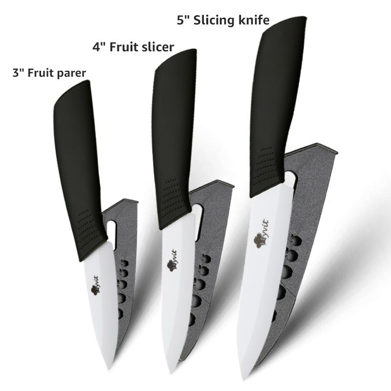 Conjunto de Facas de Cerâmica para Cozinha Profissional Faca de Cerâmica 3 4 5 6 Polegadas Faca de Descascar Frutas à Prova de Ferrugem para Fatiar Cortar Legumes