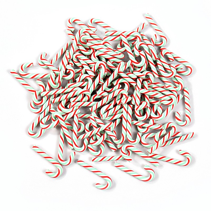 10/30/50Pcs Mini Candy Cane Christmas Decoration Red White Resin Candy DIY Crafts Xmas Pendant Navidad Home Decor 2026 New Year