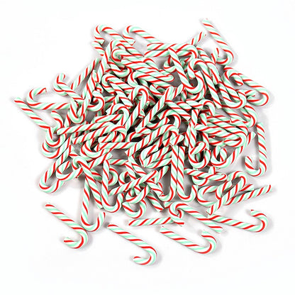 10/30/50Pcs Mini Candy Cane Christmas Decoration Red White Resin Candy DIY Crafts Xmas Pendant Navidad Home Decor 2026 New Year