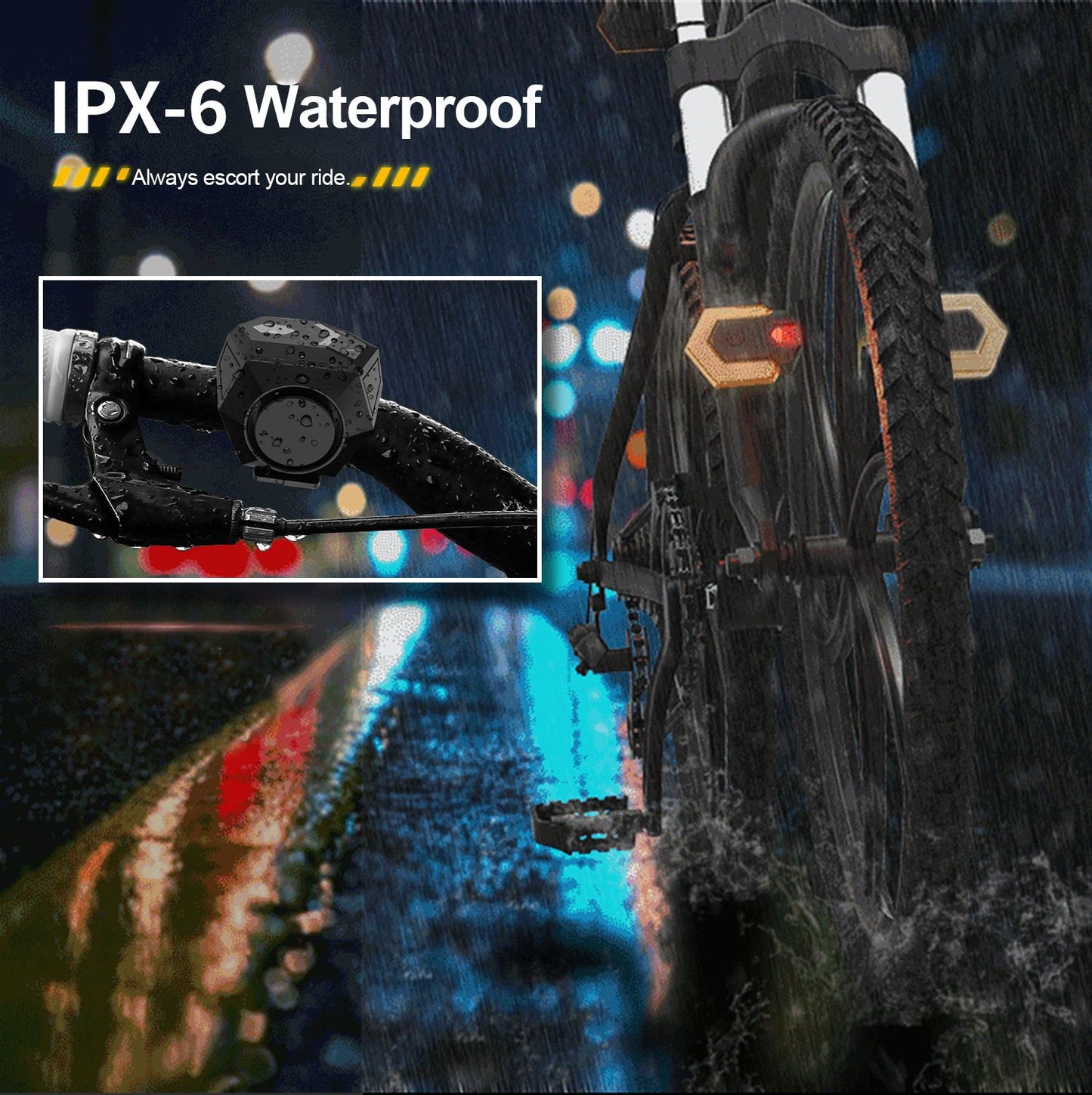 Bike Light LED Bicycle Wireless Remote Control Turn Signal Horn Taillight Warning Lamp Waterproof Outdoor Cycling Accessories