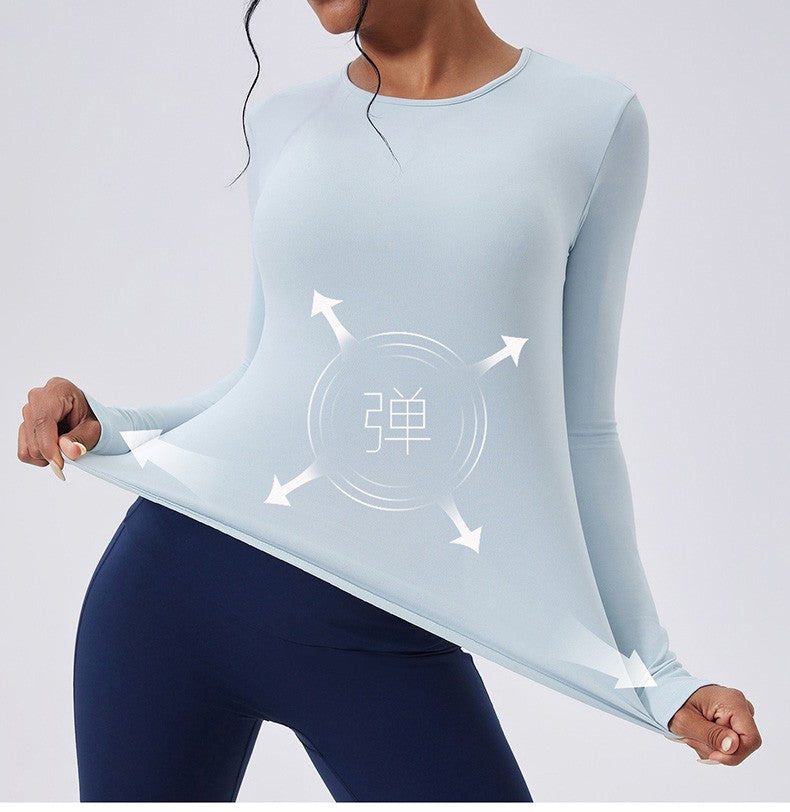 Women Long Sleeve Workout Top Gym Casual Outdoor Top Workout Dry Fit Breathable High Elastic Sports Top Sports Long Sleeved