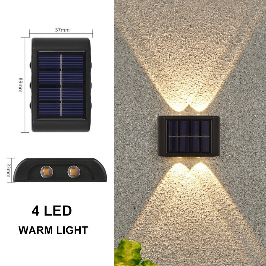 Solar Up And Down Double-headed High Brightness Wall Lights Garden Lights Door Sign Wall Lights Outdoor Waterproof Wall Washer