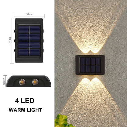 Solar Up And Down Double-headed High Brightness Wall Lights Garden Lights Door Sign Wall Lights Outdoor Waterproof Wall Washer