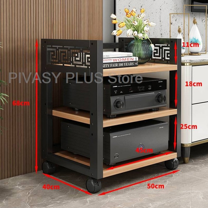 Rack Amplificador de Relevo 4 Cores, 3 Ajustes de Altura, Prateleira de Áudio, Suporte de Alto-Falante Grau E1 para Home Theater, Armazenamento de Amplificadores e Reprodutores