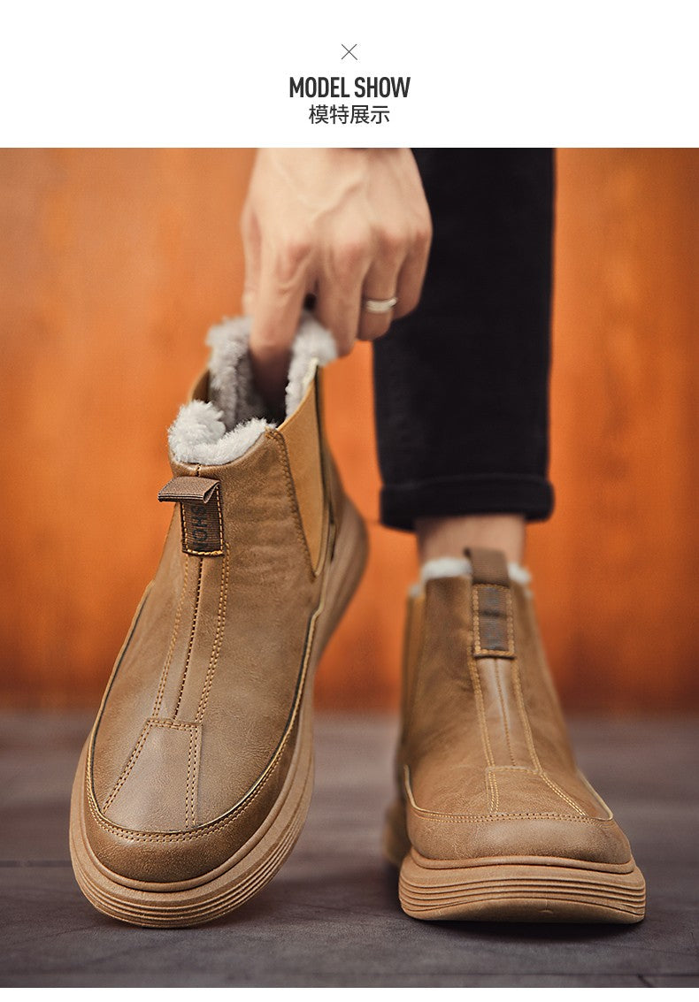 Men's Winter Boots and Cold-proof Boots 2025 Men's Winter High-quality Warm High-top Cotton Shoes Outdoor Thick-soled Snow Boots