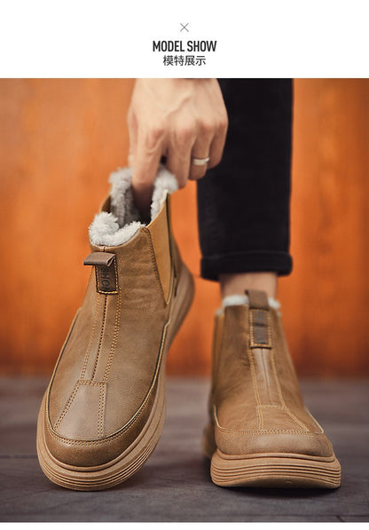 Men's Winter Boots and Cold-proof Boots 2025 Men's Winter High-quality Warm High-top Cotton Shoes Outdoor Thick-soled Snow Boots