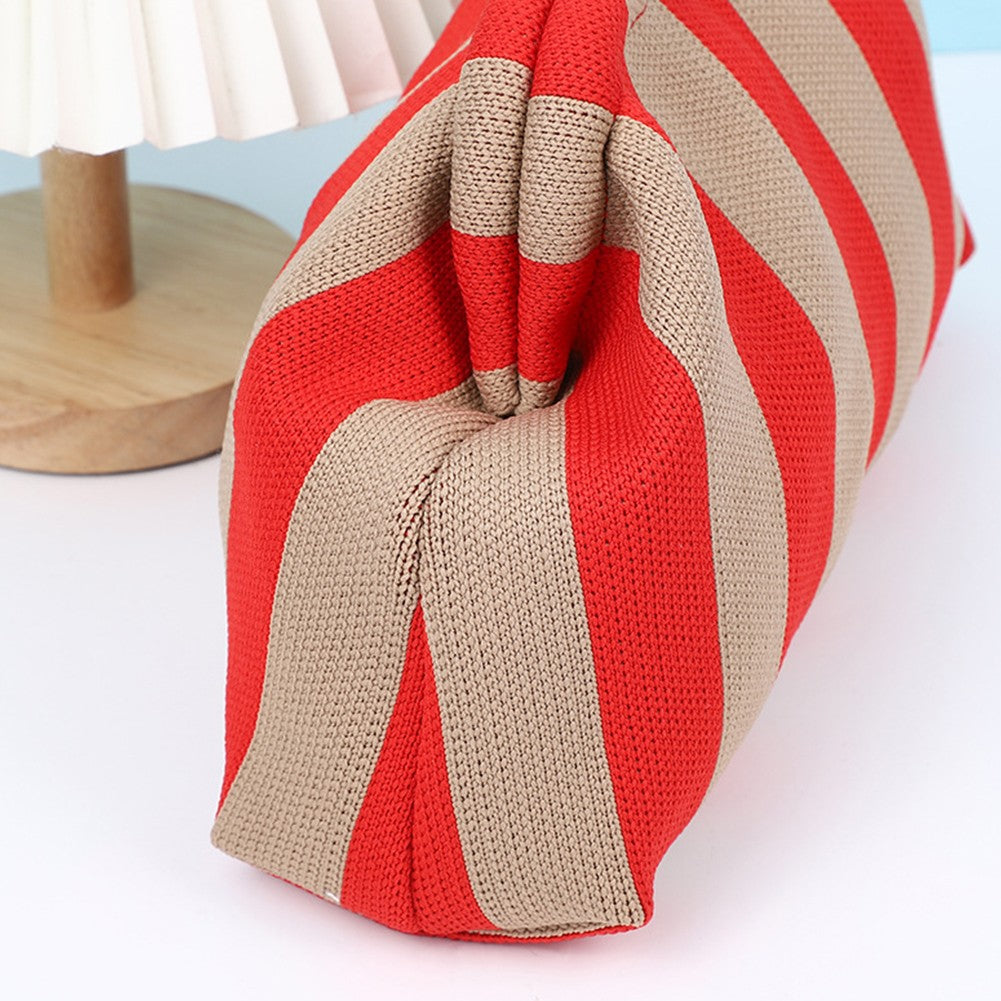 Summer Beach Bag Clutch Purses for Women Woven Crochet Handbags Dumpling Hobo Colorblock Bag Bohemian Ruched Purses Knit Clutch