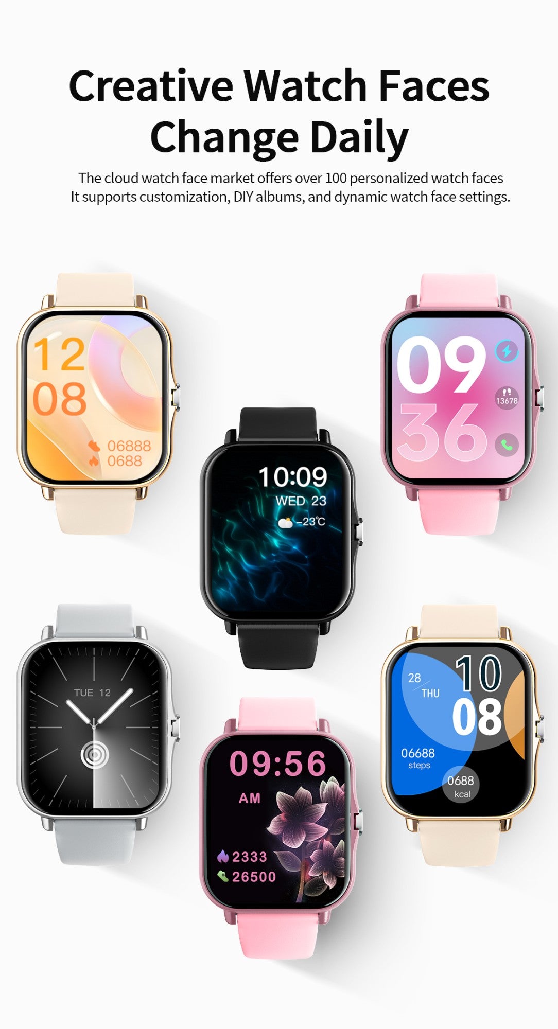 New Smartwatch BT Call Health&Sleep Monitoring 1.83''HD Screen Kids Smart Watch Waterproof Fashoin Sports Bracelet For Women Men