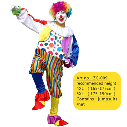 12 Styles Adult Men Costumes Funny Circus Naughty Magician Cosplay Carnival Party Clown Costume Christmas gift surprise party