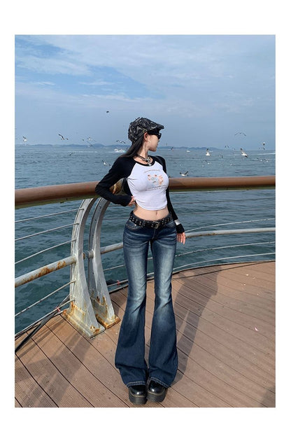 High Waist Jeans Womens Fashion Personality Slim Fit Retro Bell Bottoms Trousers Autumn Winter Jeans Women's Pants Women Pants