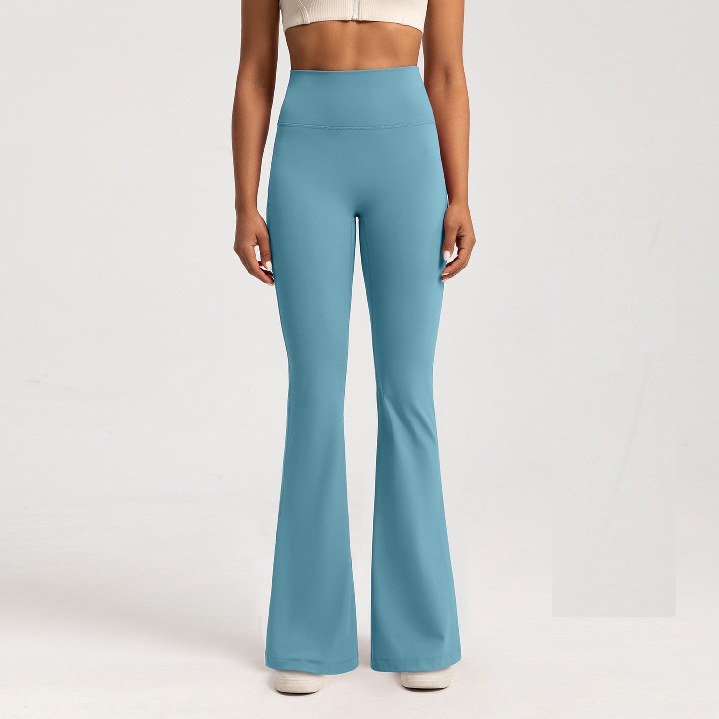 High-end Yoga Leggings Slim Yoga Pants High Waist Wide Leg Pants Bottoms Breathable Gym Casual Sports Bell Leggings Female