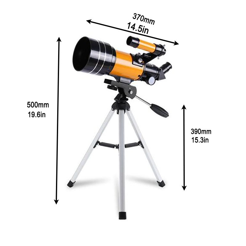Telescópio Refrator Profissional F30070 HD 150x Ampliação Leve Portátil Ideal para Shows Acampamentos e Atividades ao Ar Livre