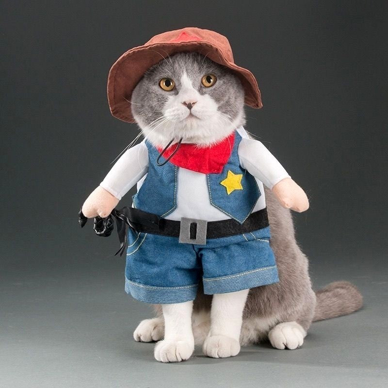 Roupas Engraçadas para Gatos e Cães, Roupa de Cosplay para Pets, Macacão, Fantasia de Halloween, Vestido para Cães Chihuahua, Bulldog Francês, Roupinhas para Cães
