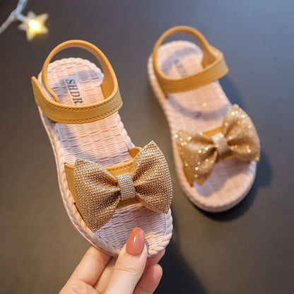 Girls Sandals Summer New Arrival Korean Style Big Kids Casual Flat Soft Sole Princess Shoes Versatile Little Girls Beach Sandals
