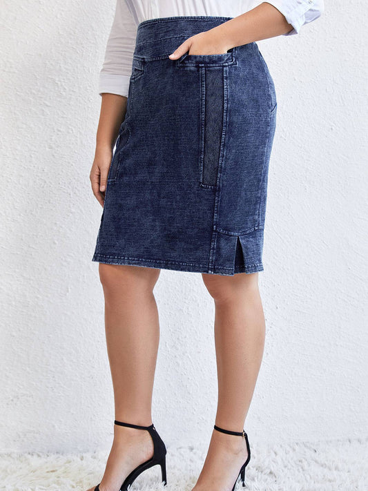 Women Plus Size Knitted Fashionable Skirt For Spring And Autumn