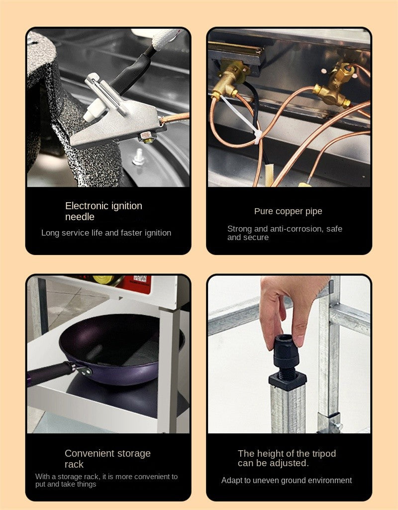 Household Fierce gas Stove Commercial Hotel Restaurant Gas Cooker High Pressure Liquefied Gas Cooktop with Flameout Protection