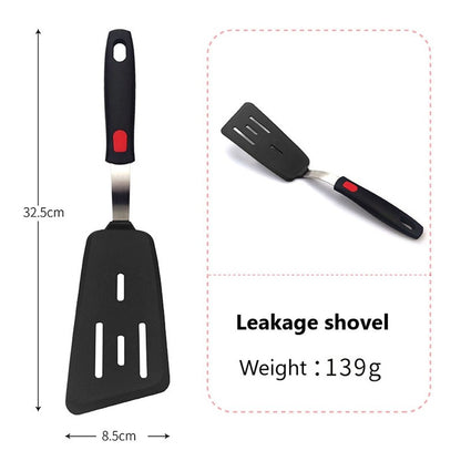 Espátula de Silicone para Panelas Antiaderentes Resistente a Altas Temperaturas, Espátula de Aço Inoxidável de Alta Qualidade para Fritar e Mexer, Utensílios de Cozinha