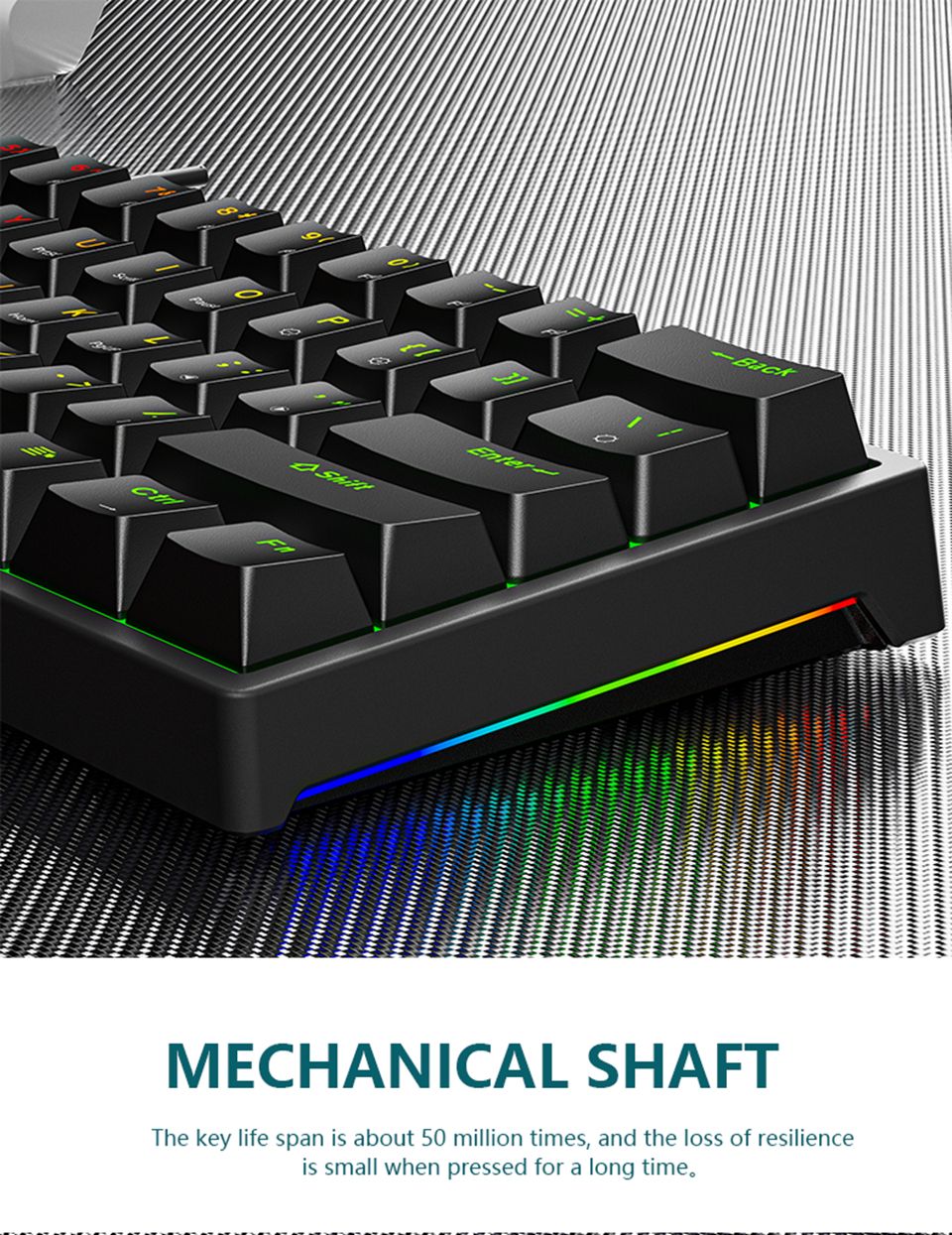 K620 Mini Teclado Mecânico para Jogos 61 Teclas RGB Hotswap Teclado para Jogos com Fio Tipo-C Teclas PBT Teclados Ergonômicos 60%