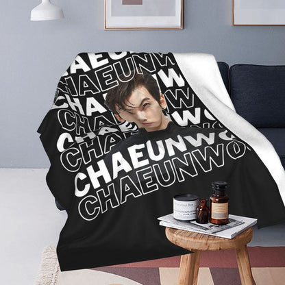 Cha EunWoo Kpop Astro Blankets Soft Warm Flannel Throw Blanket Cover for Bed Living room Picnic Travel Home Sofa