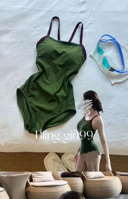 Bikini Set Speed Competition Swimsuit White Enhancing Professional Sport Double Layer with Chest Pad New Summer Style