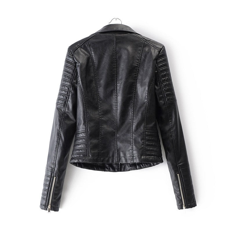 Customizable 2024 New UZZDSS Women Soft Motorcycle Faux Leather Jackets Ladies Long Sleeve Autumn Winter Biker Streetwear Coat
