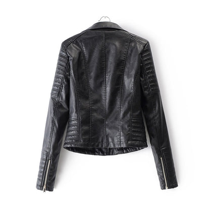 Customizable 2024 New UZZDSS Women Soft Motorcycle Faux Leather Jackets Ladies Long Sleeve Autumn Winter Biker Streetwear Coat